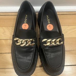 Black loafers with chain detail from Aldo